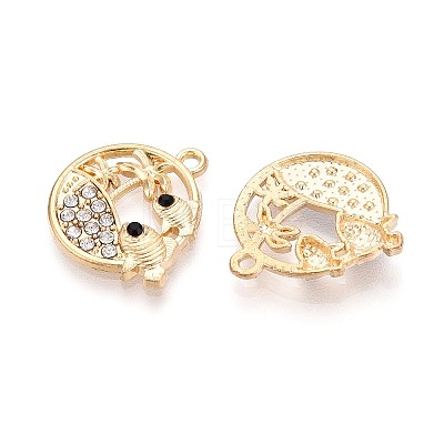 Alloy and Rhinestone Pendants PALLOY-T092-18B-G-1