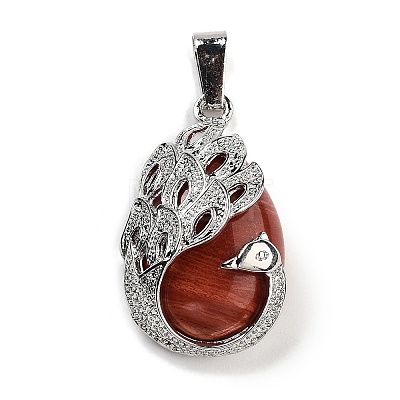 Natural Red Jasper Teardrop Pendants G-G112-03P-11-1