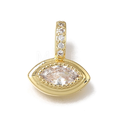 Brass Micro Pave Clear Cubic Zirconia Charms KK-C262-45G-1