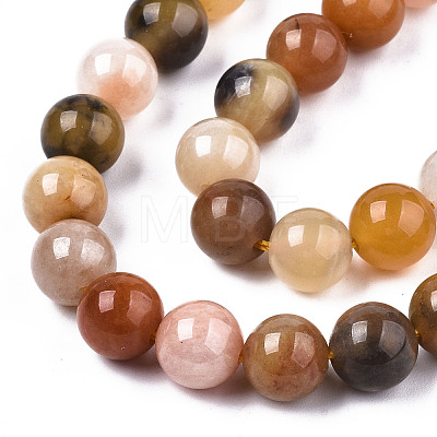 Natural Golden Silk Jade Beads Strands G-S373-004-8mm-1