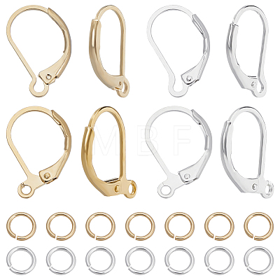 CREATCABIN 40Pcs 4 Styles Brass Leverback Earring Findings DIY-CN0002-84-1
