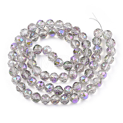 Electroplate Transparent Glass Beads Strands EGLA-N002-34C-C06-1