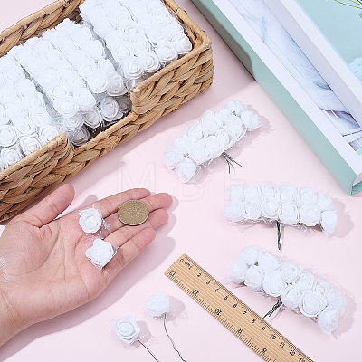 288Pcs Foam & Iron Artificial Flower AJEW-SP0003-58A-1