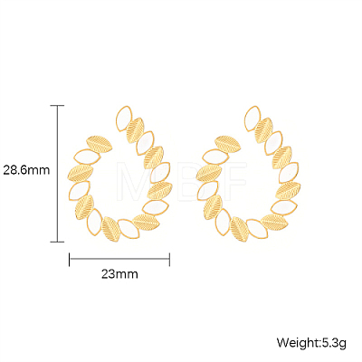 Golden 304 Stainless Steel Stud Earrings with Enamel HU1446-2-1