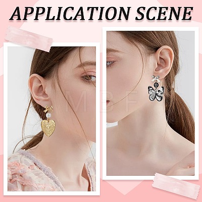 50Pcs 5 Colors Bowknot Brass Stud Earring Findings KK-SP0001-47-1