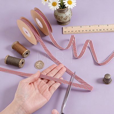 2 Rolls 2 Colors Polyester Striped Ribbon OCOR-PH0036-73-1
