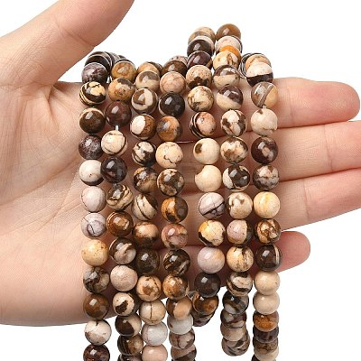 Natural Australian Agate Round Bead Strands G-M272-02-8mm-1