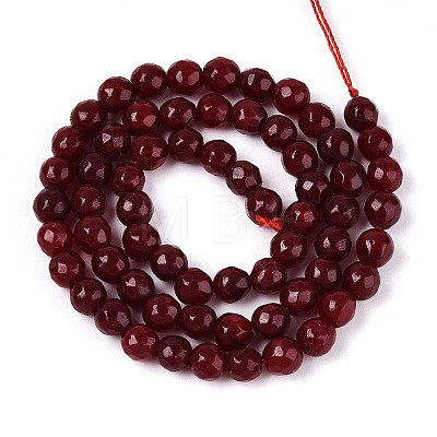 Dyed Natural White Jade Beads Strands G-T139-6mm-60-12-1