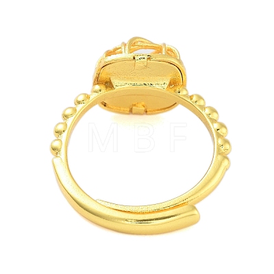 Square Brass Adjustable Rings for Women RJEW-L120-012G-1