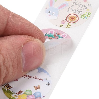 8 Patterns Easter Theme Self Adhesive Paper Sticker Rolls DIY-C060-03P-1
