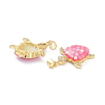 Real 18K Gold Plated Brass Micro Pave Clear Cubic Zirconia Pendants X-KK-D004-05G-E-1