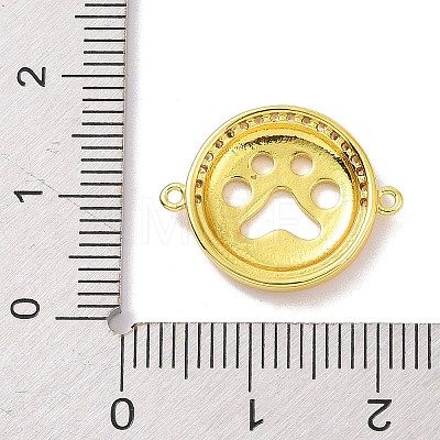 Real 18K Gold Plated Brass Micro Pave Cubic Zirconia Connector Charms KK-L209-048G-01-1