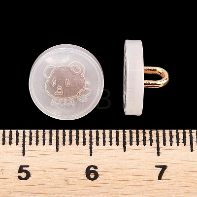1-Hole Resin Alloy Shank Buttons FIND-B065-03G-01-1