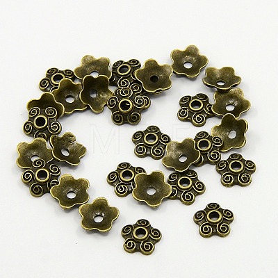 Tibetan Style Alloy Bead Caps TIBEB-EA478Y-AB-LF-1