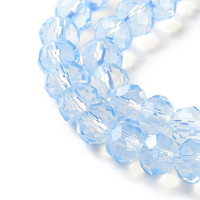 Baking Painted Transparent Glass Beads Strands DGLA-A034-J8MM-D01-1