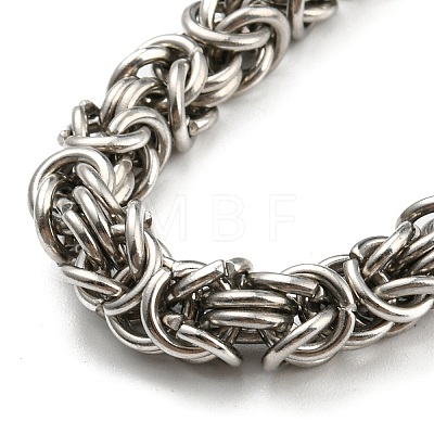 304 Stainless Steel Byzantine Chain Necklaces with 316L Surgical Stainless Steel Wolf Clasps NJEW-D046-06AS-1