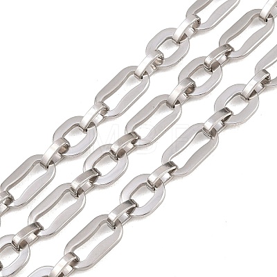 201 Stainless Steel Oval Link Chains CHS-F024-02A-P-1