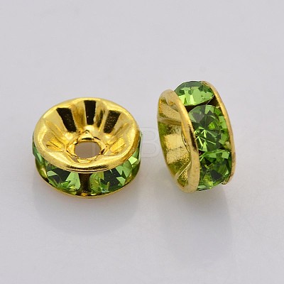 Brass Rhinestone Spacer Beads RB-A014-Z7mm-07G-1