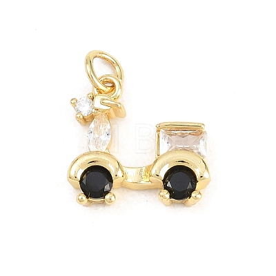 Brass Micro Pave Cubic Zirconia Pendants KK-F938-39G-01-1