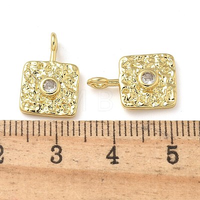 Rack Plating Brass Cubic Zirconia Pendants KK-K392-05G-1