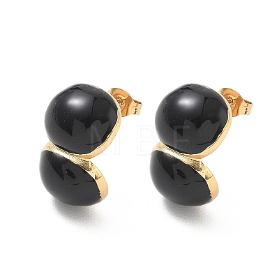 304 Stainless Steel Enamel Stud Earrings SA-CBA2696-32G-02-1