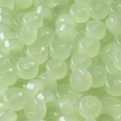 Imitation Jade Glass Seed Beads SEED-E001-J3x6mm-02-1