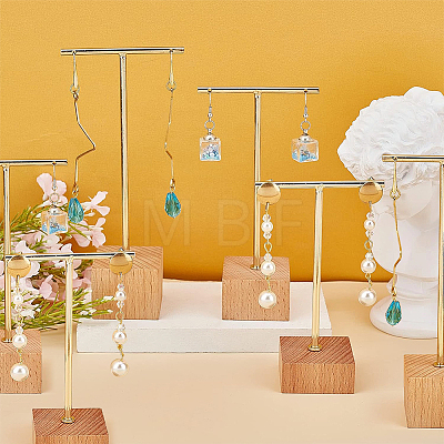 6Pcs 3 Sizes Iron T Bar Earring Display Stands EDIS-FG0001-77-1