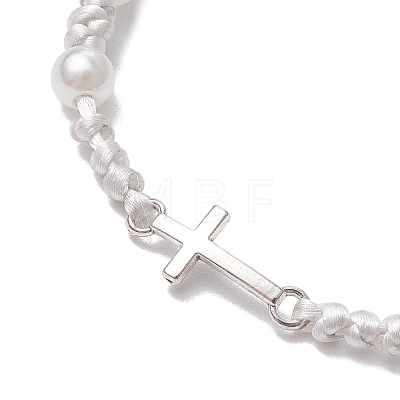 Cross Alloy Link Bracelets BJEW-JB11528-02-1