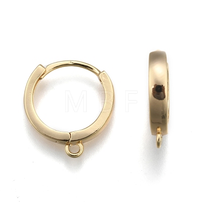 Brass Huggie Hoop Earring Findings KK-S350-069G-1