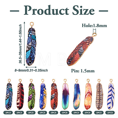  20Pcs 10 Colors Rack Plating Alloy Pendants FIND-TA0002-63-1