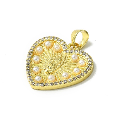 Real 18K Gold Plated Brass Micro Pave Clear Cubic Zirconia Pendants KK-H472-35A-G-1