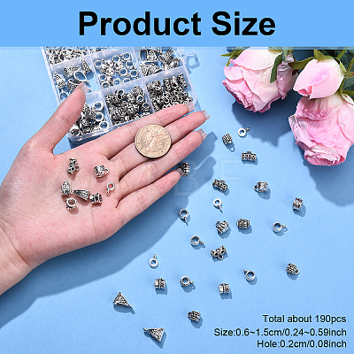 Tibetan Style Alloy Tube Bails TIBE-YW0001-81-1