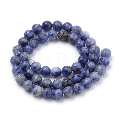 Natural Brazil Blue Spot Jasper Beads Strands G-S259-36-6mm-1