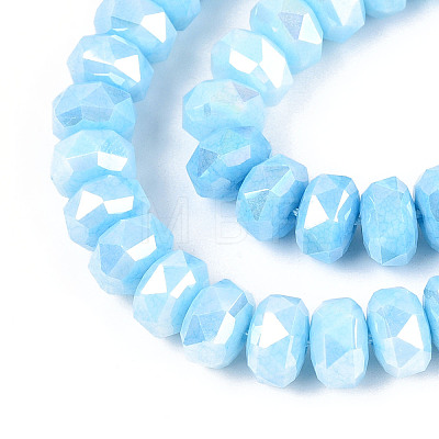 Anti-Tarnish Electroplate Glass Beads Strands GLAA-T025-8mm-11C-1