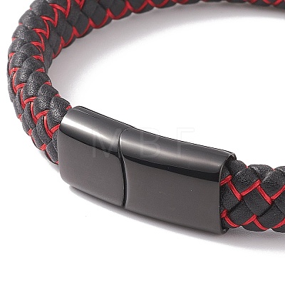Leather Braided Cord Bracelets X-BJEW-E345-07-B-1