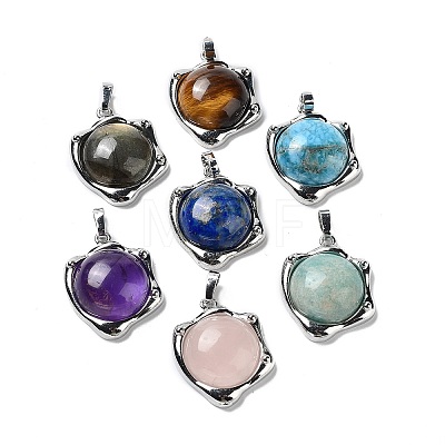 Natural Mixed Stone Pendants G-G069-01P-1