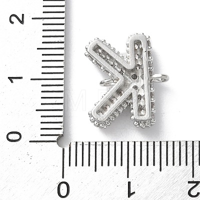 Brass Micro Pave Cubic Zirconia Letter Links KK-I717-04K-P-1