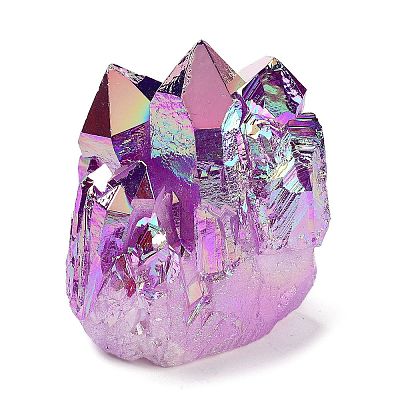 Electroplated Natural Druzy Quartz Crystal Cluster Ornaments RABO-PW0001-179C-1