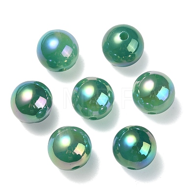 UV Plating Rainbow Iridescent Acrylic Beads PACR-E001-03E-1