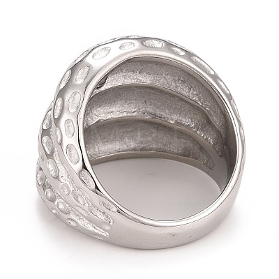 304 Stainless Steel Textured Chunky Finger Ring for Men Women RJEW-B040-08P-1