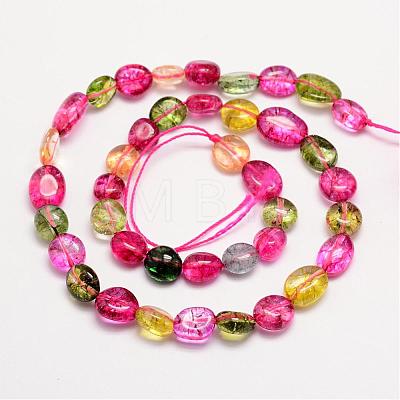 Dyed Natural Crackle Quartz Bead Strands G-L459-30-1