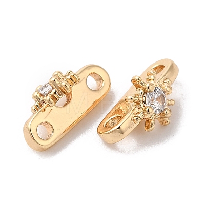 Brass Pave Clear Cubic Zirconia Slide Charms KK-G465-37G-1