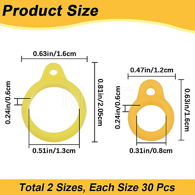 Gorgecraft 60Pcs 2 Style Silicone Pendant SIL-GF0001-42A-1