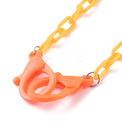 Personalized Opaque Acrylic Cable Chain Necklaces NJEW-JN03432-10-1