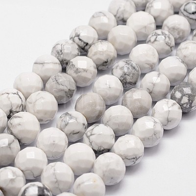 Natural Howlite Beads Strands G-G736-25-6mm-1