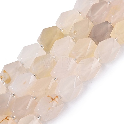 Natural White Agate Beads Strands G-Q608-11D-1