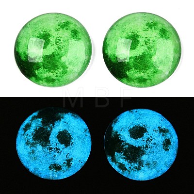 Fluorescent Glass Cabochons GGLA-T004-12E-1