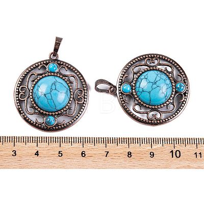 Synthetic Turquoise Pendants G-Q158-03-12-1