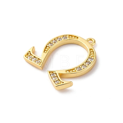 Rack Plating Brass Micro Pave Cubic Zirconia Pendant KK-H449-76G-13-1