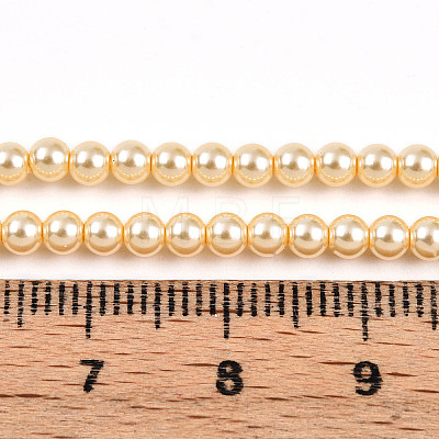 Baking Painted Pearlized Glass Pearl Bead Strands HY-N002-3mm-A09-1